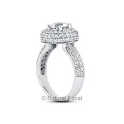 4.22ctw D SI2 Round Cut Earth Mined Certified Diamonds Platinum Halo Accent Ring