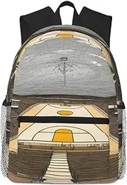WURTON Black And Gold Flowers Print Backpack Versatile Casual Bag For Travel, Work Sports Fashionable ï¼ŒBackpacks