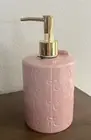 Pink Bow Soap Dispenser Ceramic With Vanilla Sugar Scented Soap
