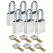 Brady174; SafeKey Aluminum Lockout Padlocks Silver 38mm 6/PK