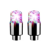 2PCS LED Wheels Tire Air Valve Stem Caps Neon Light Lamp For Car Motor Bike
