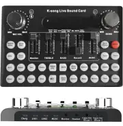 Audio Mixer, Mini Sound Dj Mixer Board,Universal Voice Changer External Live...