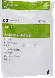 TED STOCKING KNEE XLG REGULAR (PR), White