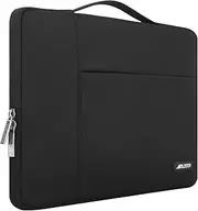 [MOSISO] Laptop Sleeve Compatible with MacBook Air/Pro, 13-13.3 inch Notebook, Compatible with MacBook Pro 14 inch M3 M2 M1 Chip Max 2023-2021, Polyester Multifunctional Briefcase Bag, Black