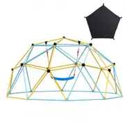 VEVOR Climbing Dome, 10FT Geometric Dome Climber with Hammock and Swing, for Kids 3 to 10 Years Old, Jungle Gym Supports 750LBS and Easy Assembly, wit