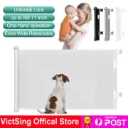 Child Baby Safety Indoor/Outdoor Retractable Gate 59/71" Wide Pet Puppy Dog Gate