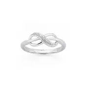 9ct White Gold Diamond Infinity Ring