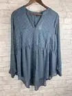 New Torrid Size 1 1X (14-16) Emma Babydoll Challis Tunic Teal Blue Sheer Flowy