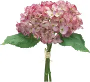 Melrose Set of 6 Green and Purple Hydrangea Artificial Bundles 13"