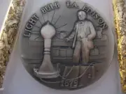 1+OZ.STERLING SILVER COIN THOMAS EDISON LIGHT BULB- MOTION PICTURES +GOLD