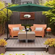 Oasis Outdoor Umbrella 3.5m Cantilever Garden Parasol Aluminium Stand - Green