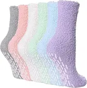 [FNOVCO] Non Slip Socks for Women Fuzzy Warm Cozy Slipper Socks Winter Fluffy Soft with Grips Anti Slip Socks