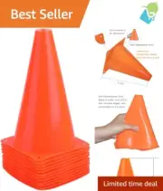 Durable 9-Inch Agility Training Cones Set - Perfect for Sports & Events