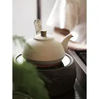 在飛比找ETMall東森購物網優惠-陶瓷煮水壺側把煮茶壺可泡茶電陶爐壺功夫茶壺側把燒水壺成竹茶器