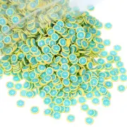 Polymer Clay Slices, 100g Yellow Blue Lemon Slice Fruit Art Slices, Yellow Blue