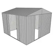 Build-a-Shed 3.0 x 3.0 x 2.3m Gable Double Sliding Side Door Shed - Zinc