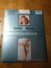 Jaclyn Smith Woman's Thigh Highs White With Lycra Self Stay Up Size A LACE