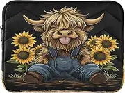 Cartoon Highland Cow Computer Case for Laptop, Laptop 13 Inch Sleeve, Laptop Case Protector, Computer Case for Laptops for Women