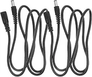 Hoement 2pcs Dc Power Extension Leads 12v Male Female Connectors Copper PVC for Led Strip Lights CCTV Cameras Dvr External Hdds