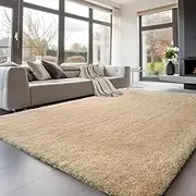 Large Size Plush Rugs Non-Slip Soft Shaggy Carpet Mats Rugs for Fall Winter Livingroom Big Fluffy Area Rug,Beige,8x10Ft (240x300cm)