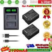 2x Battery + Dual Charger for Panasonic Lumix DC-FZ200 FZ300 FZ330 DMW-BLC12
