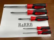 Snap-on Tools USA NEW 5pc RED Soft Grip Flat Head Screwdriver Set SGDS50BR