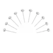 Set of 10 2.5mm Silver White Crystal Bend Nose Studs