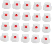 MINAOLULUS 20PCS Spray Can Replacement Caps Durable White Plastic Nozzles for Fat Spray Paint Consistent Pattern Easy to Use for and Crafting Projects