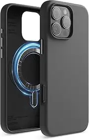 elago Magnetic Silicone Case Compatible with iPhone 16 Pro Max Case 6.9 Inch Compatible with All MagSafe Accessories - Built-in Magnets, Soft Grip Silicone, Shockproof (Black)