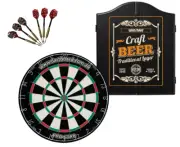 PRO STAR Micro Wire Dart Board Set + Winmau Craft Beer Design Cabinet + Darts
