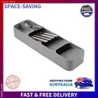 Drawerstore Compact Cutlery Organizer Tray Grey Kitchen Utensil Storage