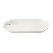 White Ceramic Floral Print Tableware Oval Serving Dish Plate 30 cm