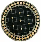 12'' Round black Marble Coffee Table Top Stone Inlay Sofa Side Table decor room