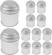 12Pcs Tea Tins Canister, Mini Iron Tea Storage Can, Double Sided Rustproof Storage Container, with Airtight Double Lids, Small Round Kitchen Canisters, Good Sealing Food Canister