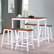 Bar Table and Stool Set 5 Pieces Solid Wood vidaXL