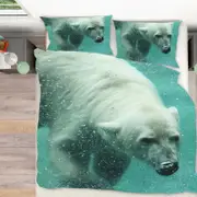 3D Polar Bear Bubble 292 Bed Pillowcases Quilt Queen Size