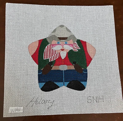 Hilary Christmas Cowboy Star Ornament Hand Painted Needlepoint Canvas 18 ct
