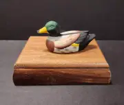 Vintage Giftco Mallard Duck Wooden Box with Sealed Duck Playing Card Decks