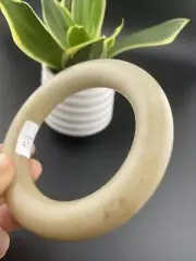 純天然玉鐲 Grade A 100% Untreated Indian Jade Bangle 60 Mm Light Beige