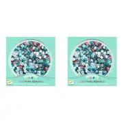 2x Djeco Silver Alphabet Beads 15x15cm Jewelry Making Kit Kids/Children 6y+