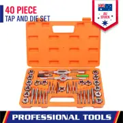 40-Piece Metric Imperial Tap and Die Set Screwdriver Thread Wrench Pitch Gauge