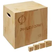3 in 1 Wood Plyometric Box, Jump Box for Training & Conditioning