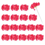 30Pcs Hydrangea Artificial Flowers, Fake Hydrangea Flowers with Stems, Rose Red
