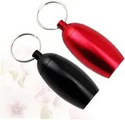 SHERCHPRY 2pcs Single Case Travel Medicine Kit Oval Case Waterproof Medicine Fob Holder Aluminum Random Color