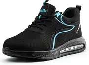 [Black Hammer] Safety Trainers for Men Steel Toe Cap Work Shoes with Lace Up Design Non-Slip Perfect for Warehouse Trade and Daily Use Ideal for Trekking Hiker Footwear 3200 S1P SRC