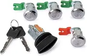 Ignition Switch Lock Cylinder & Door Lock Cylinder Kit for 1997-2020 Ford Econoline E150/E250/E350 Van - Replaces LC6177, 703369, 597638 - No Transponder Chip
