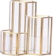 Pen Container Pen Holder for Desk Transparent Desk Organizer Storage Container Boxes Multipurpose Pencil Holder Pen and Pencil Holder Desk Pen Holder Stand Pencil Organizer Golden