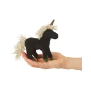 3pc Folkmanis Mini Black Unicorn Finger Puppet Kids/Children Animal Toy 3y+