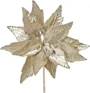 Melrose Set of 6 Glittered Poinsettia Artificial Christmas Stems 23"