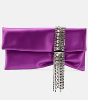 [Jimmy Choo] Jimmy Choo Zandra embellished satin clutch One Size purple